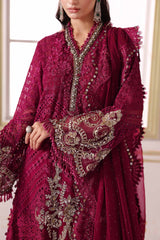 3 Piece Unstitched Embroidered Chiffon Suit | BD-3003 - Maria b