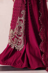 3 Piece Unstitched Embroidered Chiffon Suit | BD-3003 - Maria b
