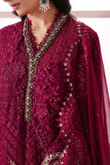3 Piece Unstitched Embroidered Chiffon Suit | BD-3003 - Maria b