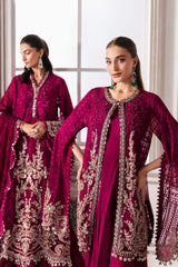 3 Piece Unstitched Embroidered Chiffon Suit | BD-3003 - Maria b