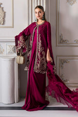 3 Piece Unstitched Embroidered Chiffon Suit | BD-3003 - Maria b