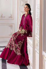 3 Piece Unstitched Embroidered Chiffon Suit | BD-3003 - Maria b