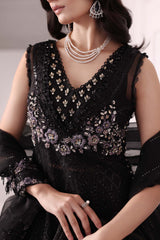 3 Piece Unstitched Embroidered Organza Suit | BD-3004 - Maria b