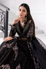 3 Piece Unstitched Embroidered Organza Suit | BD-3004 - Maria b