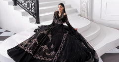 3 Piece Unstitched Embroidered Organza Suit | BD-3004 - Maria b