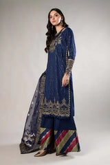 3 Piece Embroidered Cotton Satin Suit | CSS-804