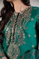 3 Piece Embroidered Cotton Satin Suit | CSS-805