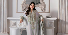 3 Piece Unstitched Embroidered Chiffon Suit | BD-3005 - Maria b
