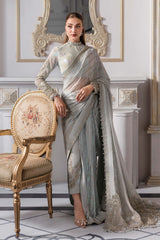 3 Piece Unstitched Embroidered Chiffon Suit | BD-3005 - Maria b