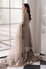 3 Piece Unstitched Embroidered Organza Suit | BD-3006 - Maria b