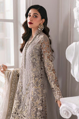 3 Piece Unstitched Embroidered Organza Suit | BD-3006 - Maria b