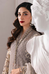 3 Piece Unstitched Embroidered Organza Suit | BD-3006 - Maria b