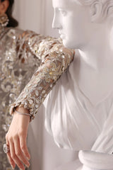 3 Piece Unstitched Embroidered Organza Suit | BD-3006 - Maria b