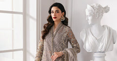 3 Piece Unstitched Embroidered Organza Suit | BD-3006 - Maria b