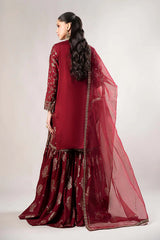 3 Piece Embroidered Cotton Satin Suit | CSS-807