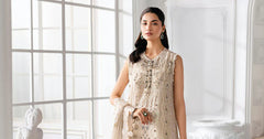 3 Piece Unstitched Embroidered Chiffon Suit | BD-3007 - Maria b