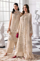 3 Piece Unstitched Embroidered Chiffon Suit | BD-3007 - Maria b