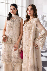 3 Piece Unstitched Embroidered Chiffon Suit | BD-3007 - Maria b