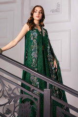 3 Piece Unstitched Embroidered Chiffon Suit | BD-3008 - Maria b