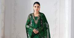 3 Piece Unstitched Embroidered Chiffon Suit | BD-3008 - Maria b