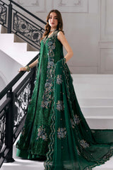 3 Piece Unstitched Embroidered Chiffon Suit | BD-3008 - Maria b