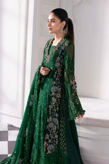 3 Piece Unstitched Embroidered Chiffon Suit | BD-3008 - Maria b