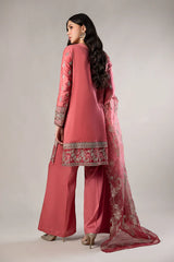 3 Piece Embroidered Cotton Satin Suit | CSS-809