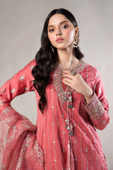 3 Piece Embroidered Cotton Satin Suit | CSS-809