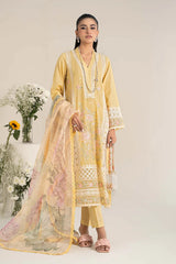 3 Piece Embroidered Dobby Lawn Suit | DW-EF25-151