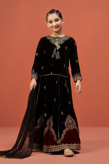 3 Piece Embroidered Velvet Suit | MKS-W24-14