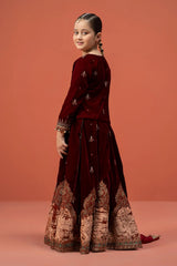 3 Piece Embroidered Velvet Suit | MKS-W24-14