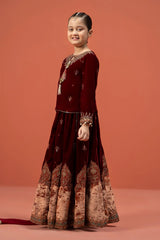 3 Piece Embroidered Velvet Suit | MKS-W24-14