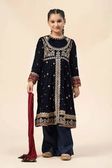 3 Piece Embroidered Velvet Suit | MKS-W24-17