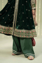 3 Piece Embroidered Velvet Suit | MKS-W24-40