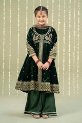 3 Piece Embroidered Velvet Suit | MKS-W24-40