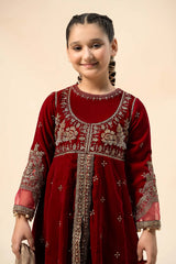 3 Piece Embroidered Velvet Suit | MKS-W24-40