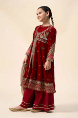 3 Piece Embroidered Velvet Suit | MKS-W24-40