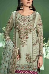 3 Piece Embroidered Silk Cotton Net Suit | SF-W24-45