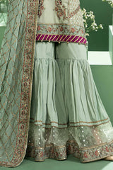 3 Piece Embroidered Silk Cotton Net Suit | SF-W24-45