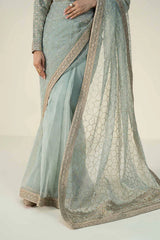 3 Piece Embroidered Raw Silk Suit | SF-W24-15