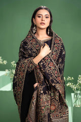 3 Piece Embroidered Raw Silk Suit | SF-W24-20