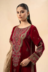 3 Piece Embroidered Velvet Suit | SF-W24-29