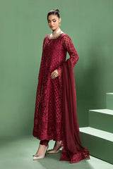 3 Piece Embroidered Organza Suit | SF-W24-46