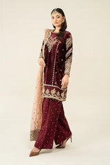 3 Piece Embroidered Velvet Suit | SF-W24-80