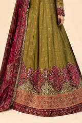 3 Piece Embroidered Raw Silk Suit | SF-W24-26