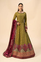 3 Piece Embroidered Raw Silk Suit | SF-W24-26