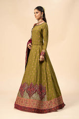 3 Piece Embroidered Raw Silk Suit | SF-W24-26