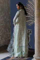 Stitched Sea Green Embroidered Shirt + Gharara + Dupatta