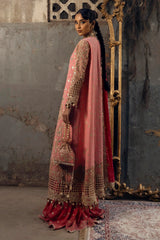 Stitched Raw Silk Angarkha Coat, Gharara & Dupatta