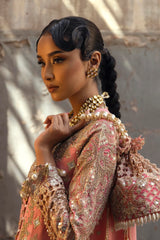 Stitched Raw Silk Angarkha Coat, Gharara & Dupatta